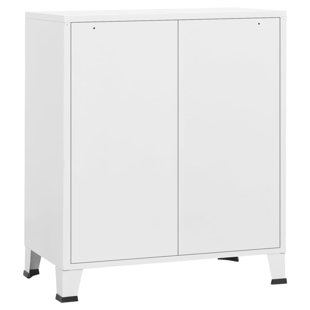 vidaXL Industrial Drawer Cabinet White 78x40x93 cm Metal - Sudd