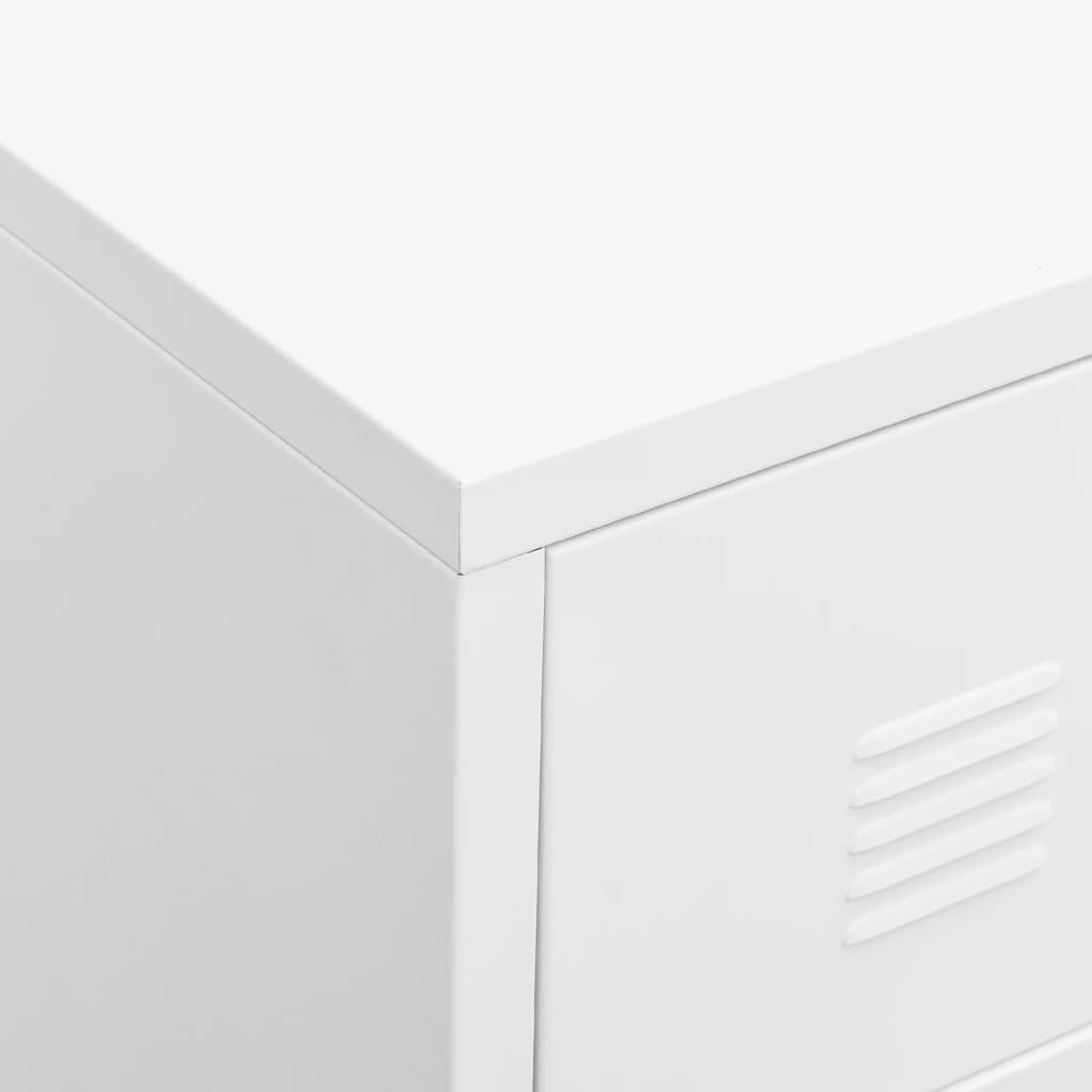 vidaXL Industrial Drawer Cabinet White 78x40x93 cm Metal - Sudd