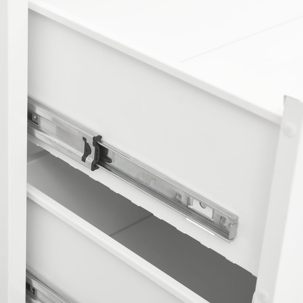 vidaXL Industrial Drawer Cabinet White 78x40x93 cm Metal - Sudd