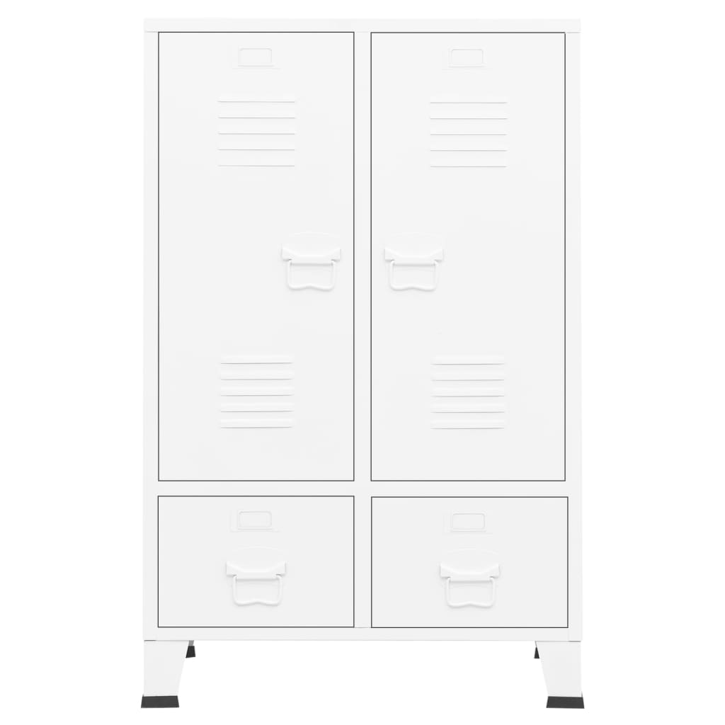 vidaXL Industrial Wardrobe White 67x35x107 cm Steel - Sudd