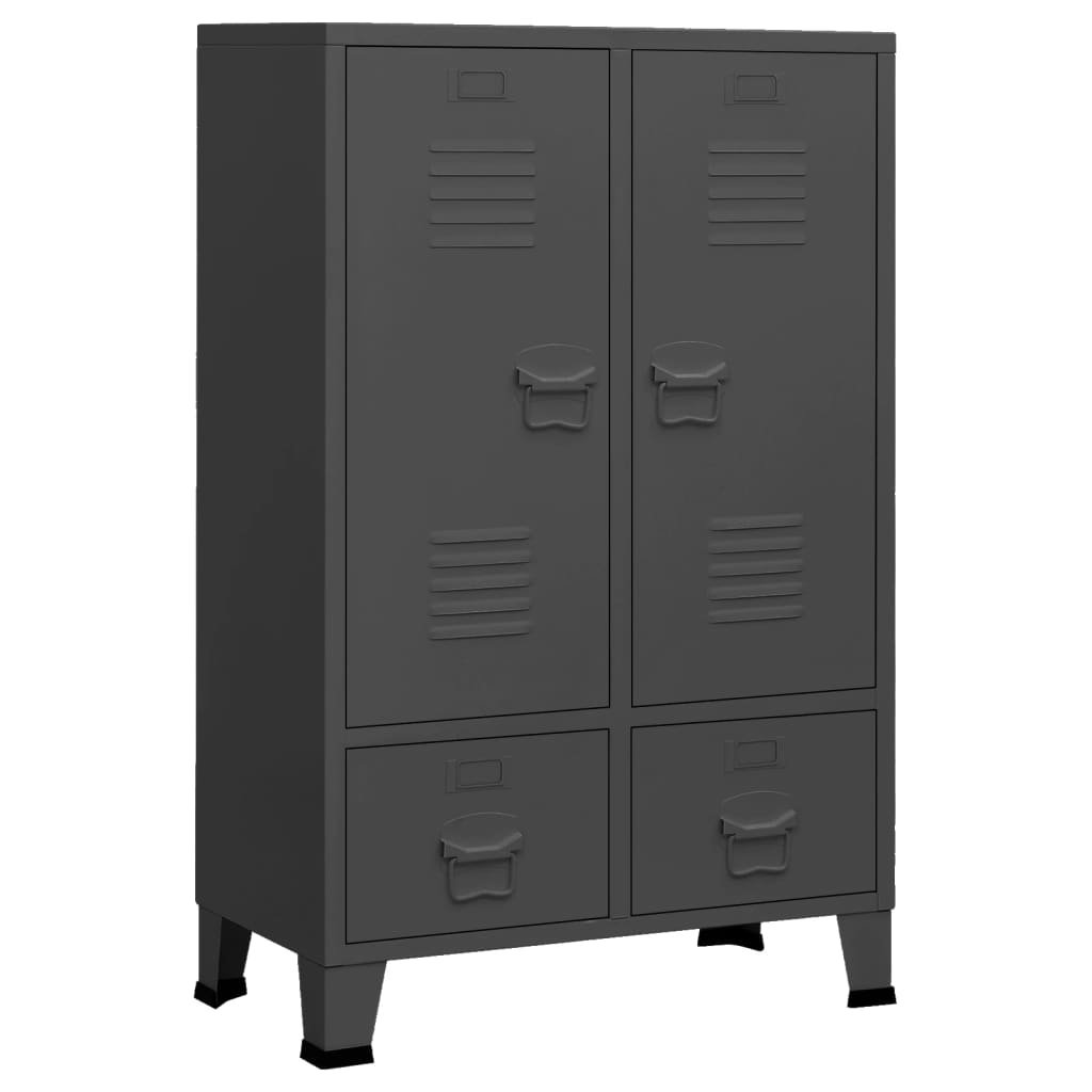 vidaXL Industrial Wardrobe Anthracite 67x35x107 cm Steel - Sudd