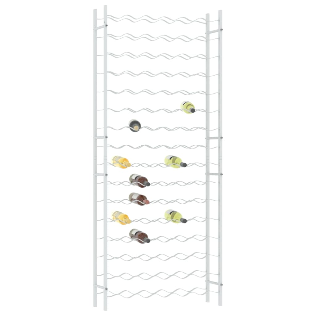 vidaXL Wine Rack for 96 Bottles White Metal - Sudd