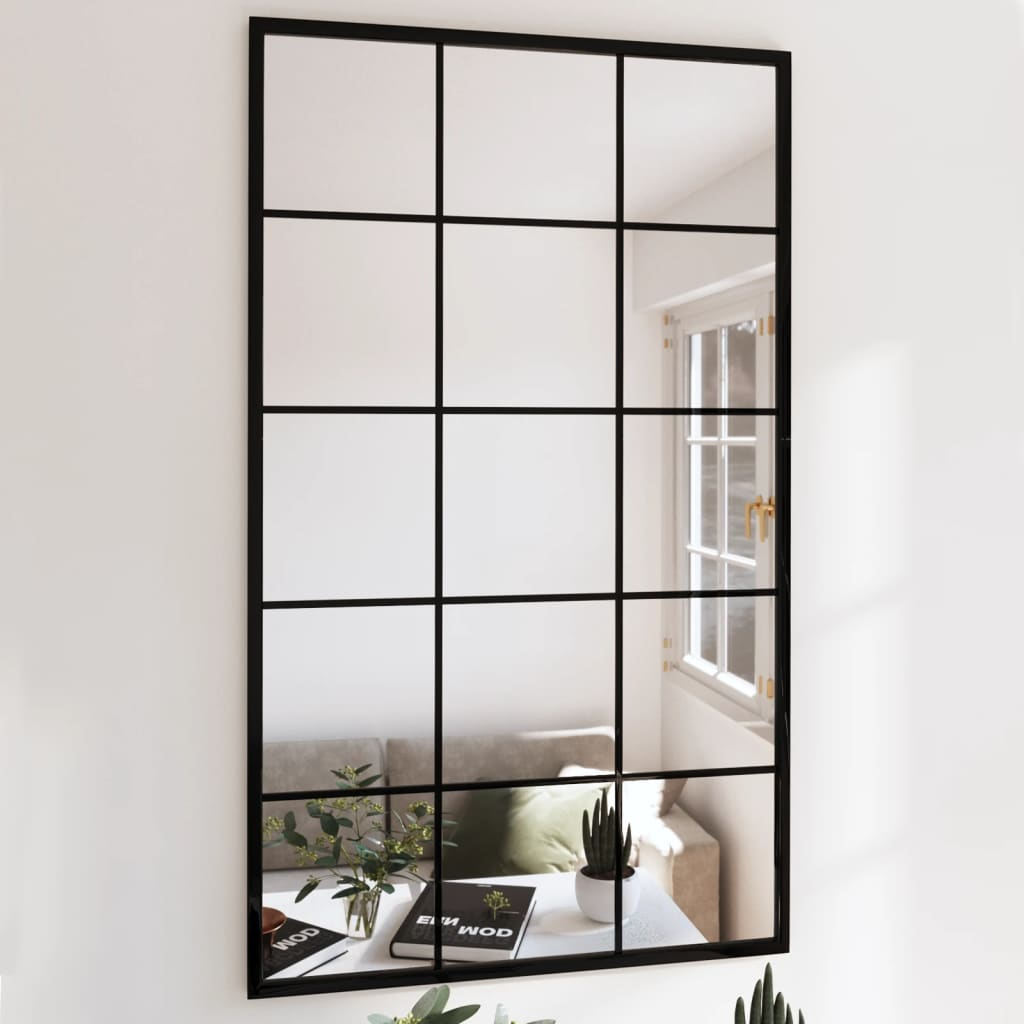 Black Metal Wall Mirror 100x60 cm - Sudd