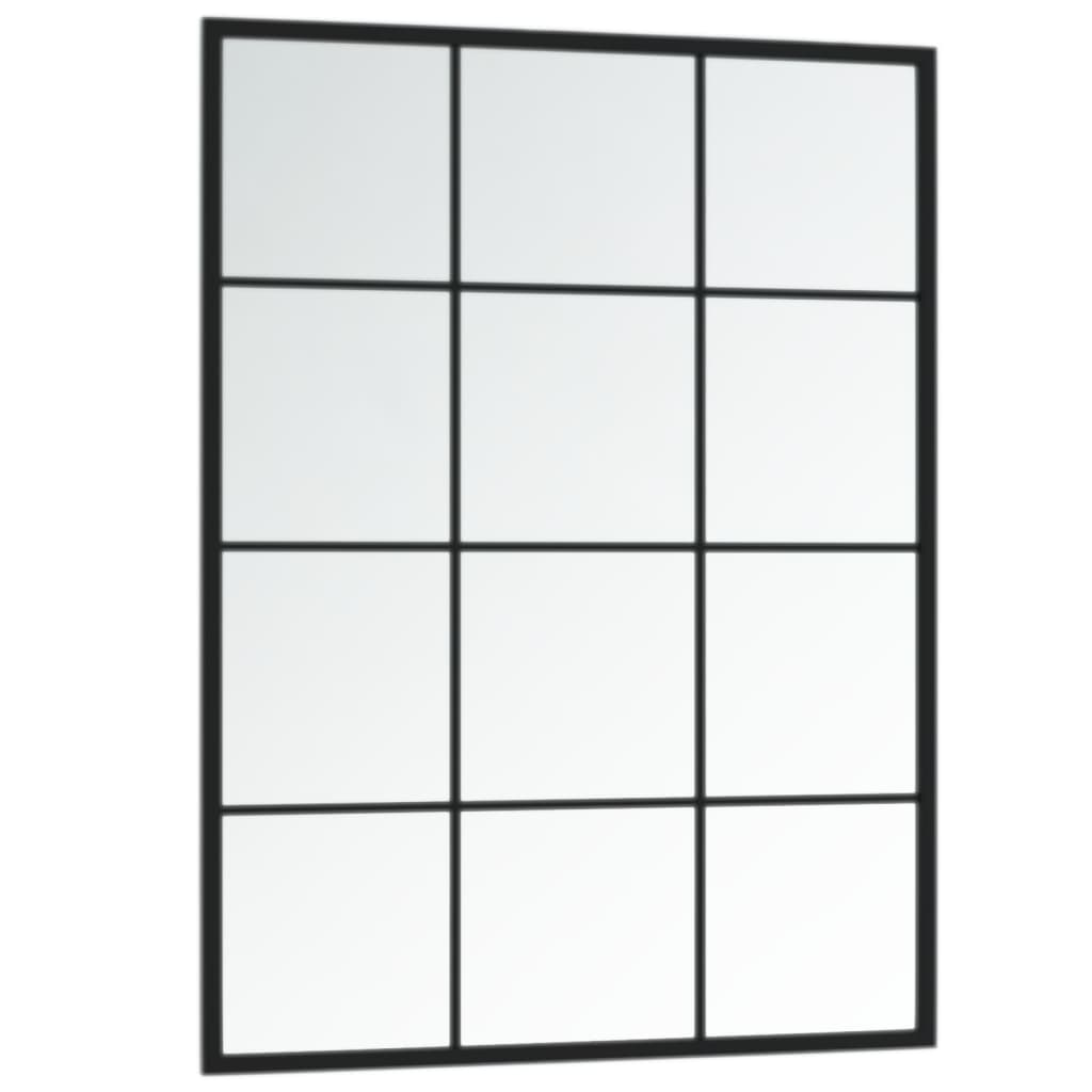 vidaXL Wall Mirror Black 80x60 cm Metal - Sleek Design, Easy Installation - Sudd