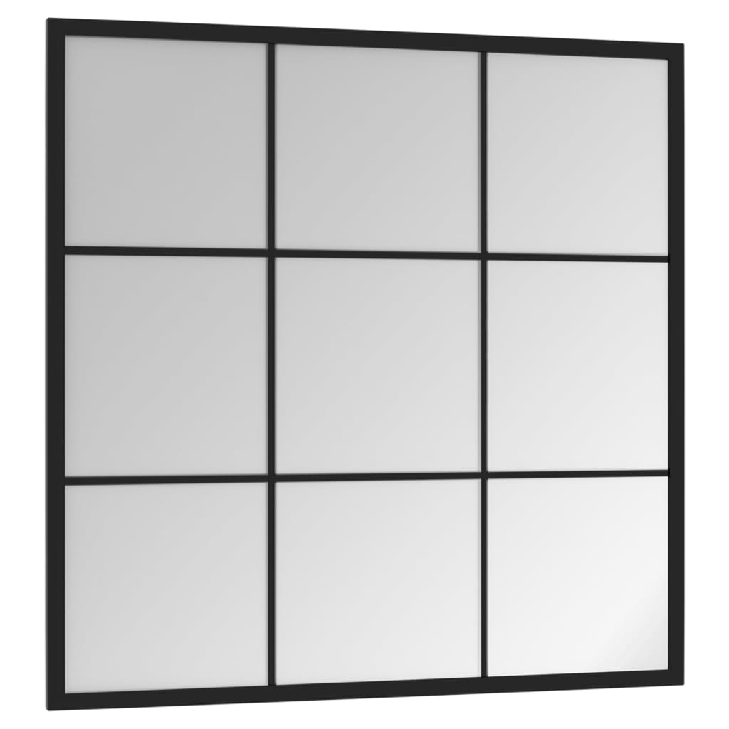 Wall Mirror Black 60x60 cm Metal - Add a Timeless Touch to Your Home Decor - Sudd