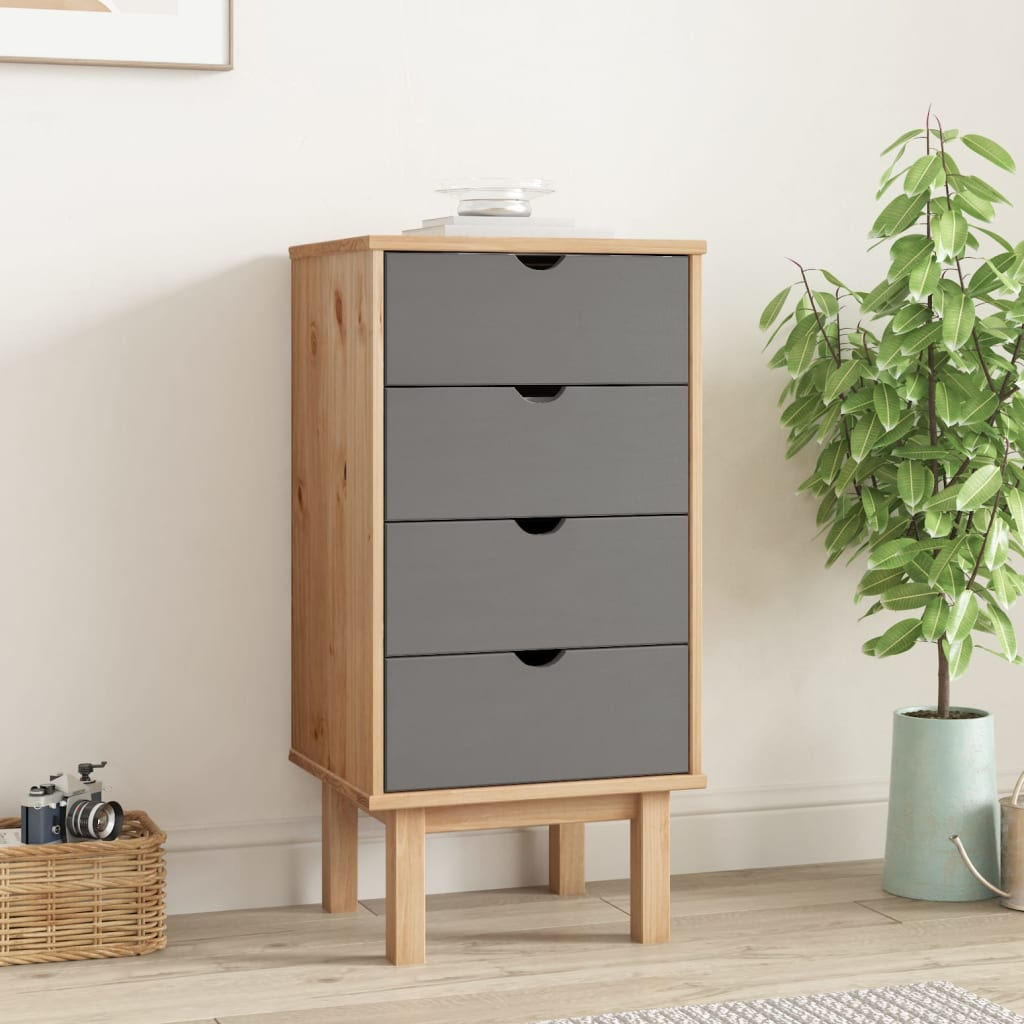 Brown and Grey Drawer Cabinet - Sudd