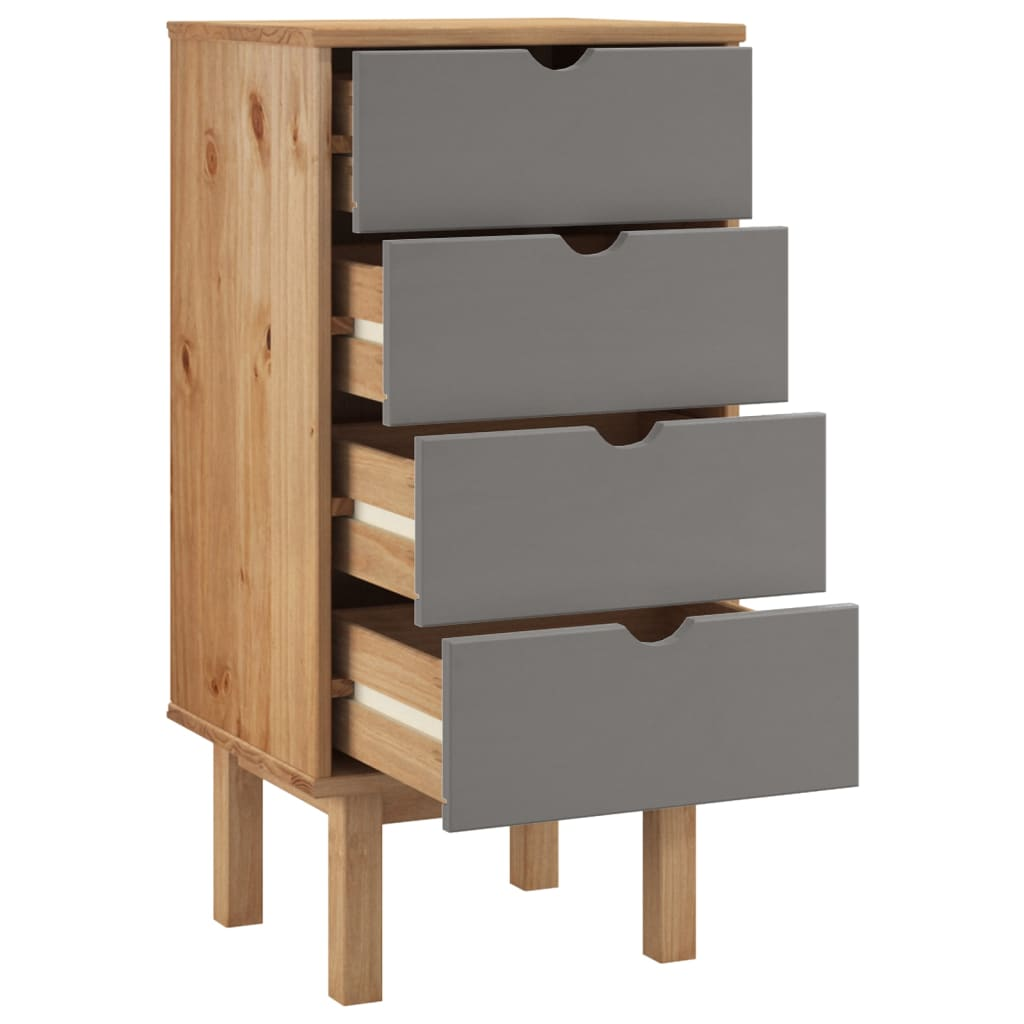 Brown and Grey Drawer Cabinet - Sudd