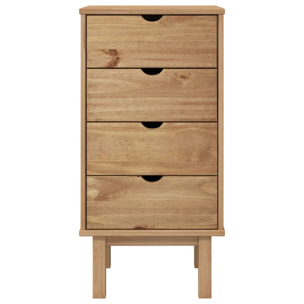 vidaXL Drawer Cabinet OTTA 45x39x90cm Solid Wood Pine - Sudd