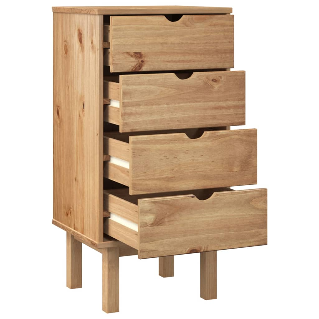 vidaXL Drawer Cabinet OTTA 45x39x90cm Solid Wood Pine - Sudd