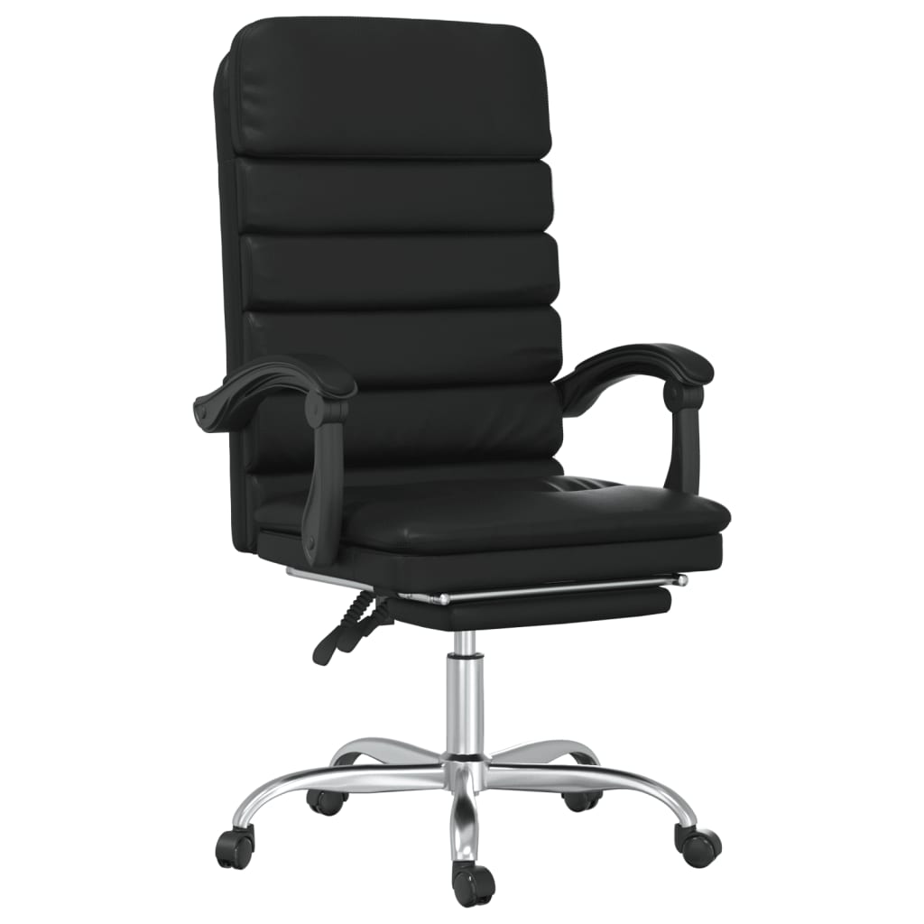 vidaXL Massage Reclining Office Chair Black Faux Leather - Sudd