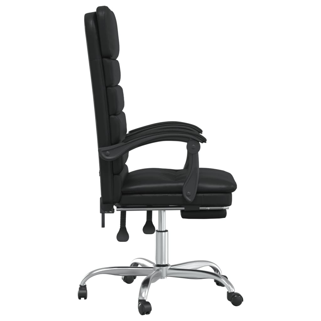 vidaXL Massage Reclining Office Chair Black Faux Leather - Sudd