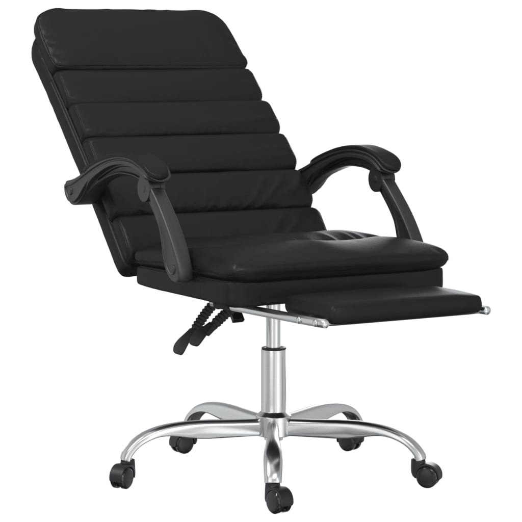 vidaXL Massage Reclining Office Chair Black Faux Leather - Sudd