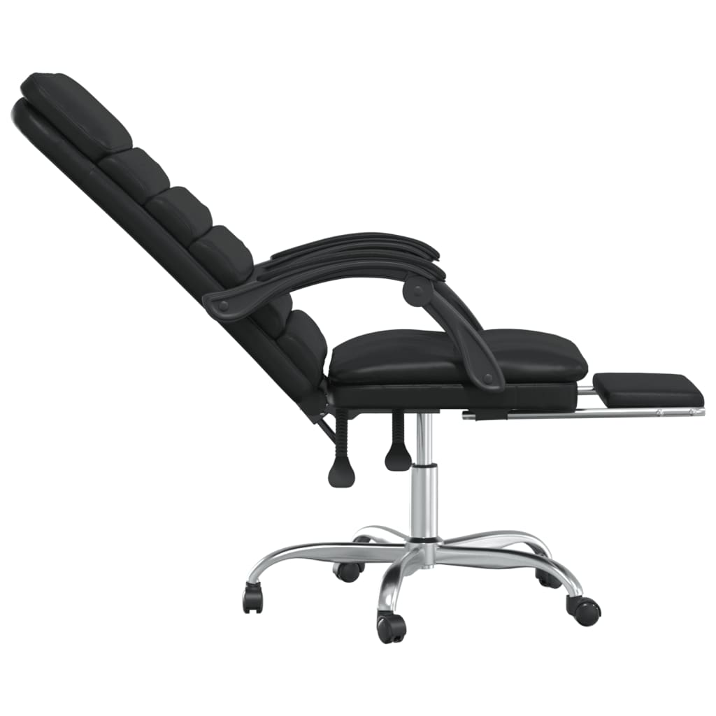 vidaXL Massage Reclining Office Chair Black Faux Leather - Sudd