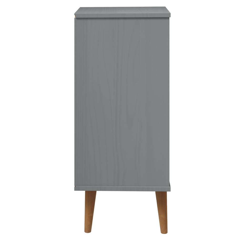 vidaXL Drawer Cabinet MOLDE Grey 40x35x82 cm Solid Wood Pine - Sudd