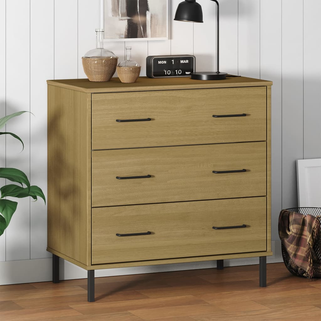 Brown Sideboard with 3 Drawers - Sudd