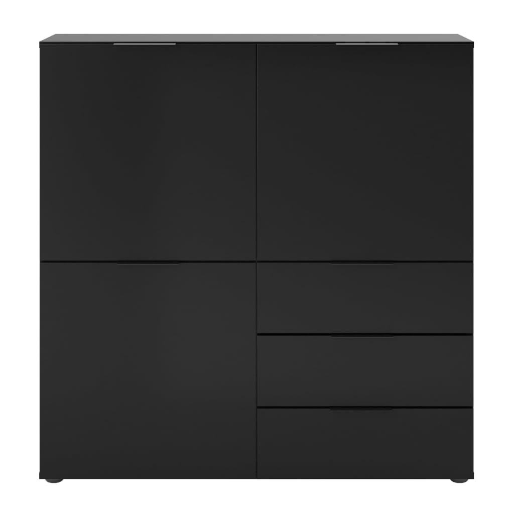 FMD Dresser with 3 Doors and 3 Drawers Black - Sudd