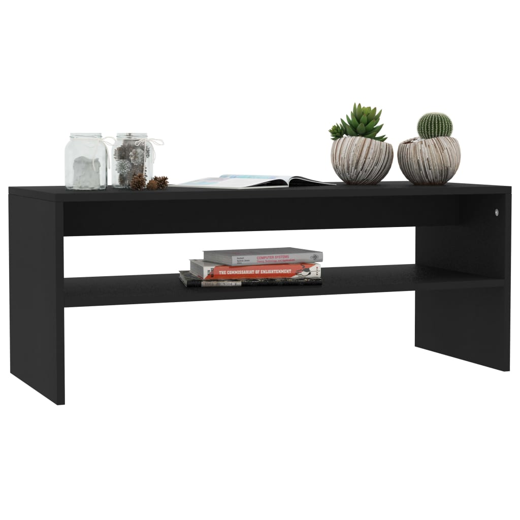 vidaXL Coffee Table Black 100x40x40 cm Engineered Wood - Sudd