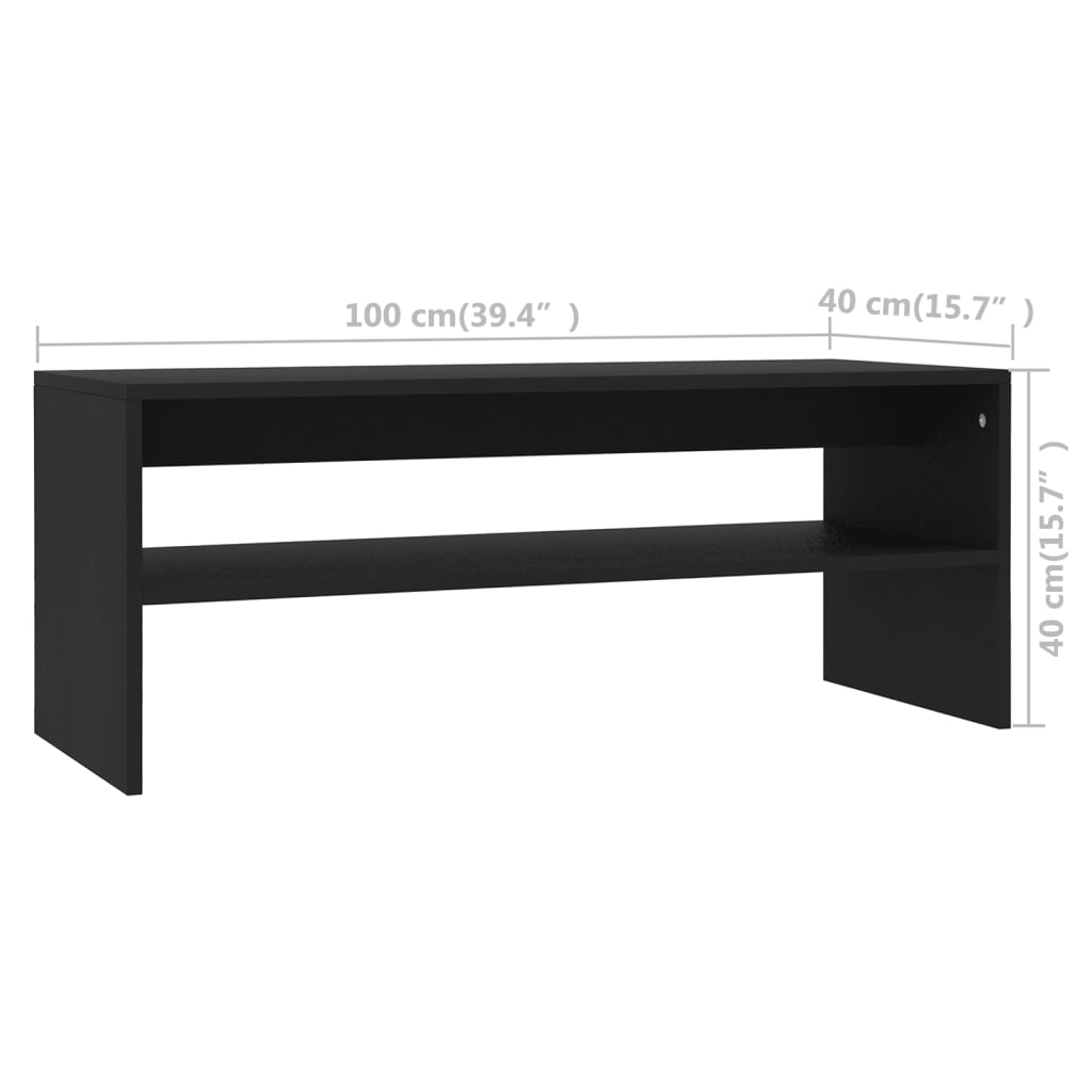 vidaXL Coffee Table Black 100x40x40 cm Engineered Wood - Sudd