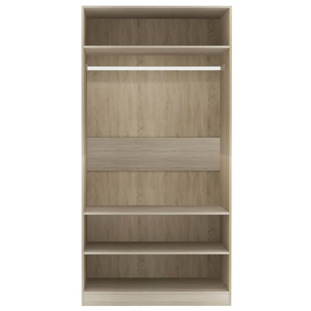 vidaXL Wardrobe Sonoma Oak 100x50x200 cm Engineered Wood - Sudd