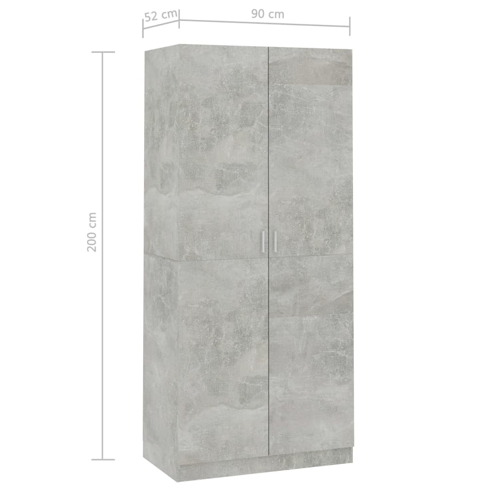 Concrete Grey Wardrobe - Sudd