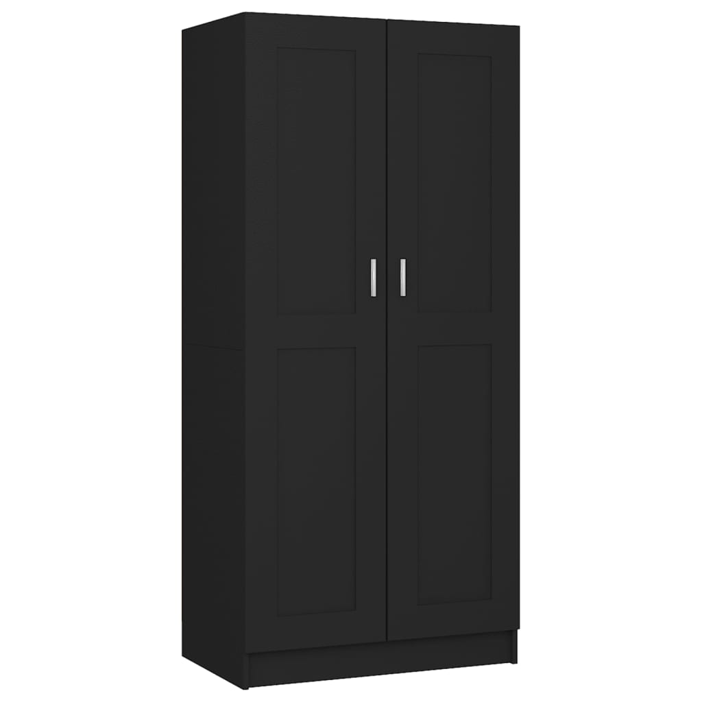 vidaXL Wardrobe Black 82.5x51.5x180 cm Engineered Wood - Sudd