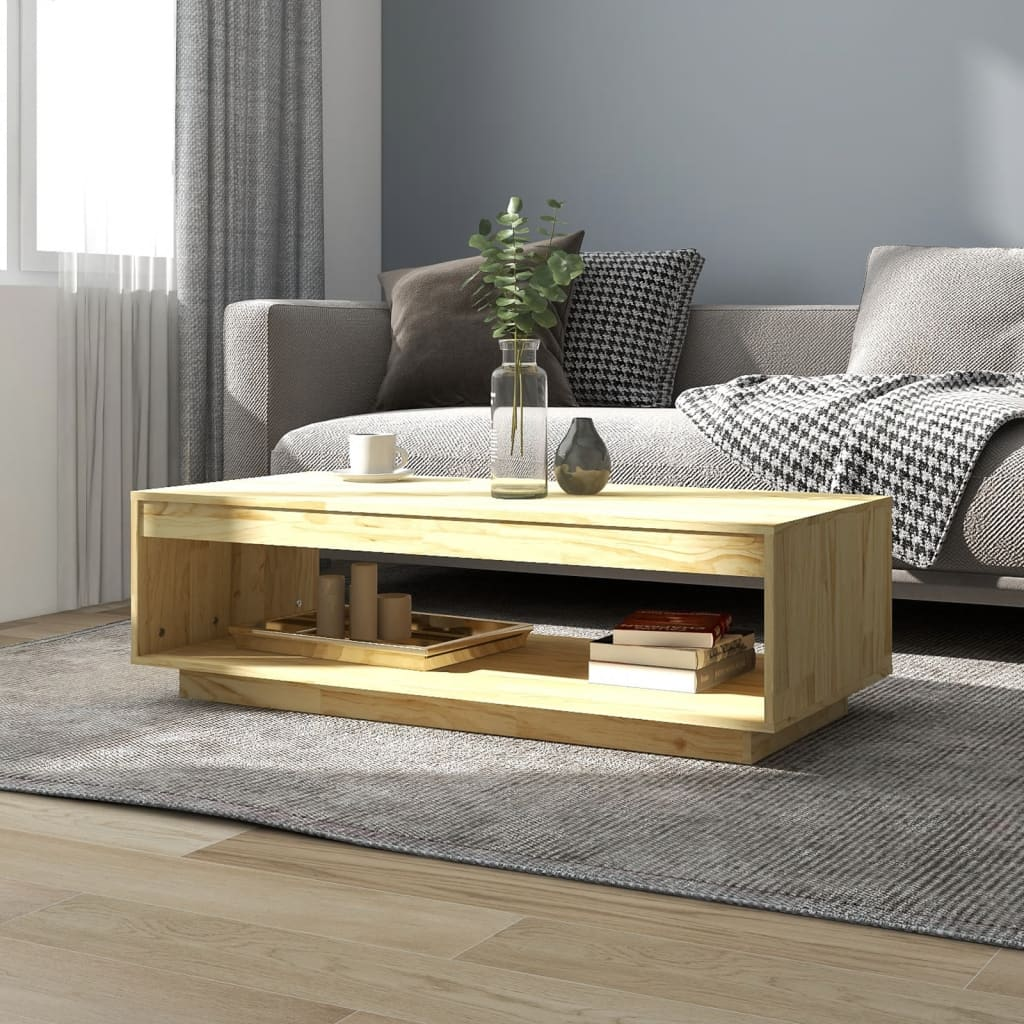 vidaXL Coffee Table 110x50x33.5 cm Solid Pinewood - Sudd