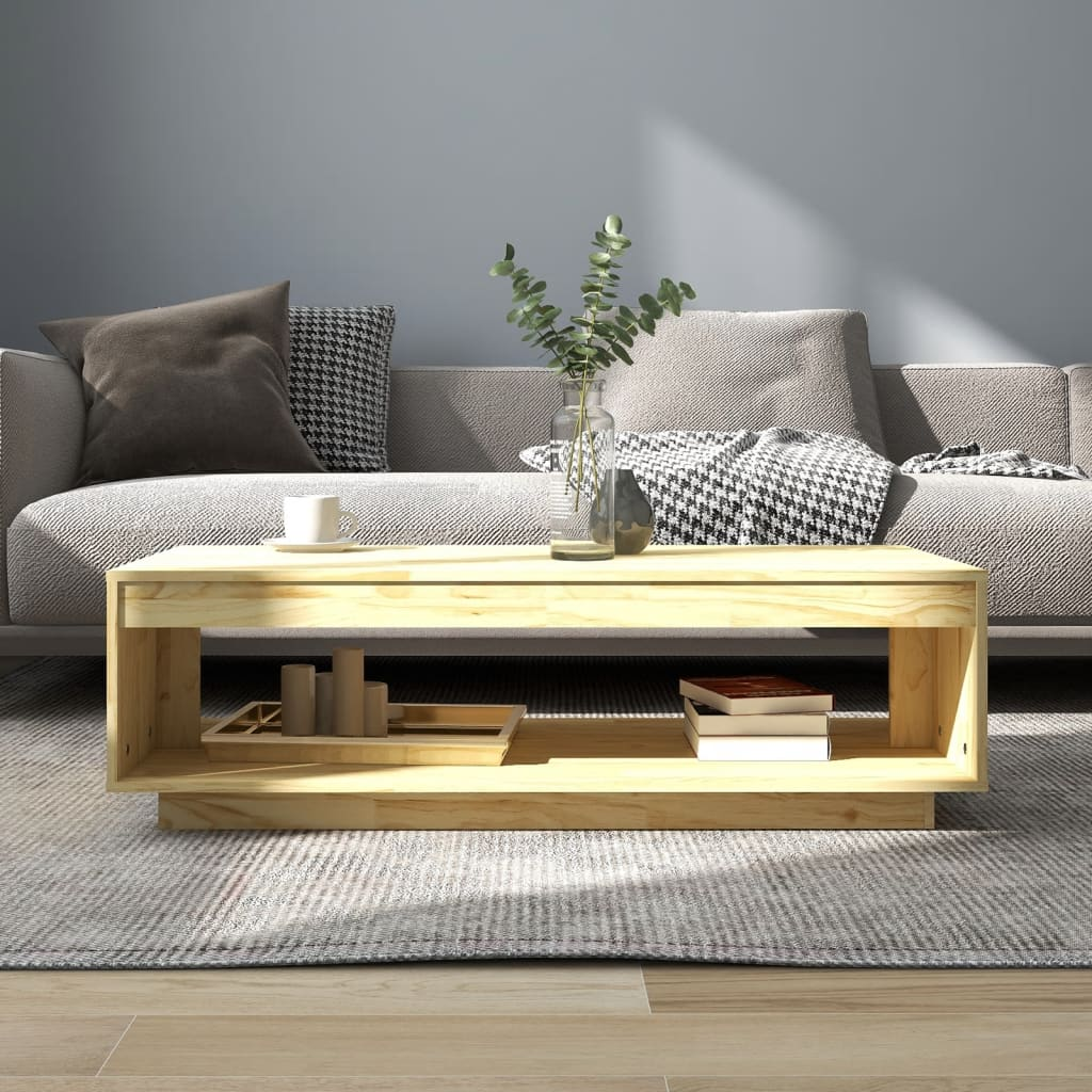 vidaXL Coffee Table 110x50x33.5 cm Solid Pinewood - Sudd