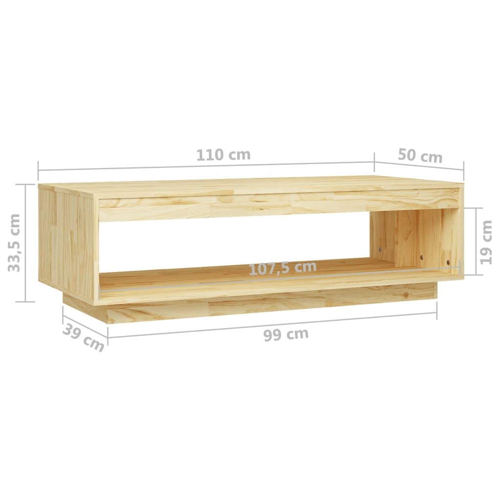 vidaXL Coffee Table 110x50x33.5 cm Solid Pinewood - Sudd