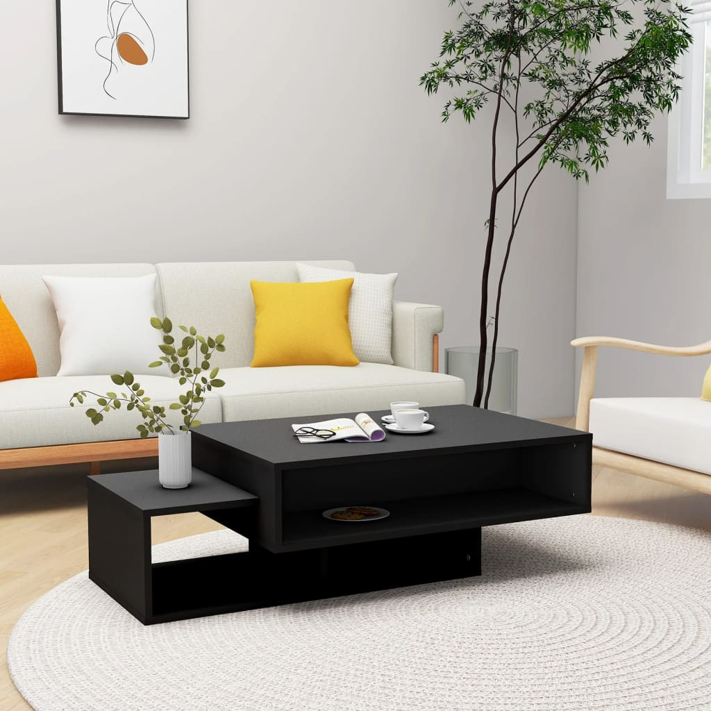 vidaXL Coffee Table Black 105x55x32 cm Engineered Wood - Sudd