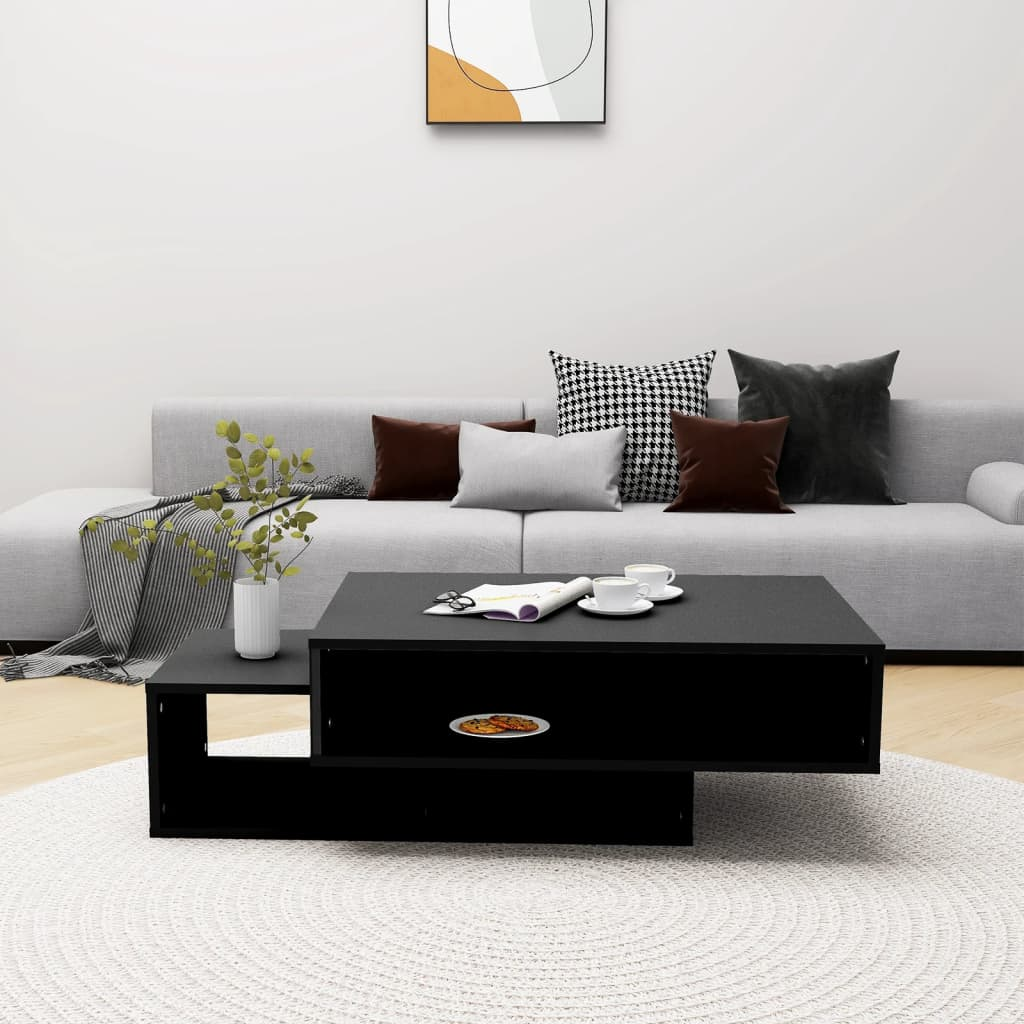 vidaXL Coffee Table Black 105x55x32 cm Engineered Wood - Sudd