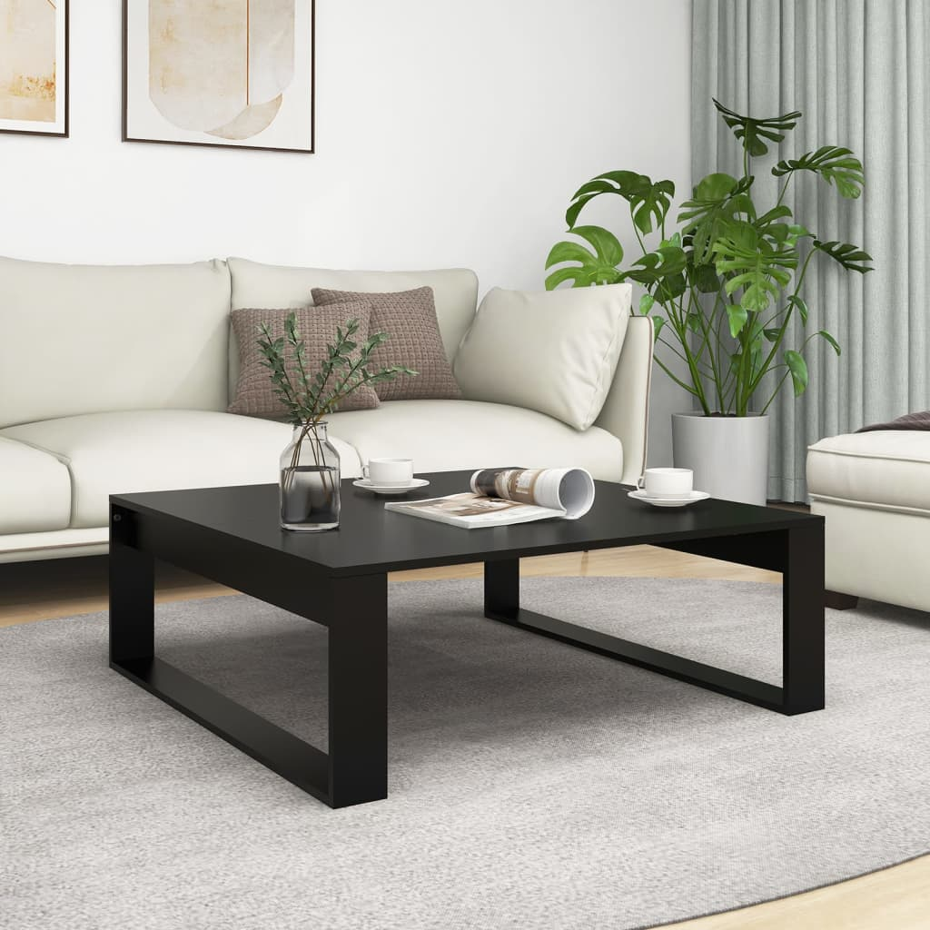 vidaXL Coffee Table Black 100x100x35 cm Engineered Wood - Sudd