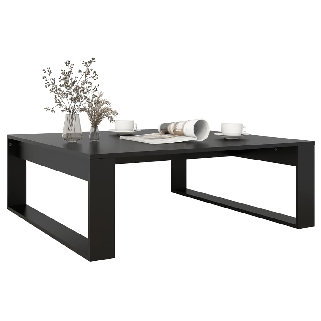 vidaXL Coffee Table Black 100x100x35 cm Engineered Wood - Sudd