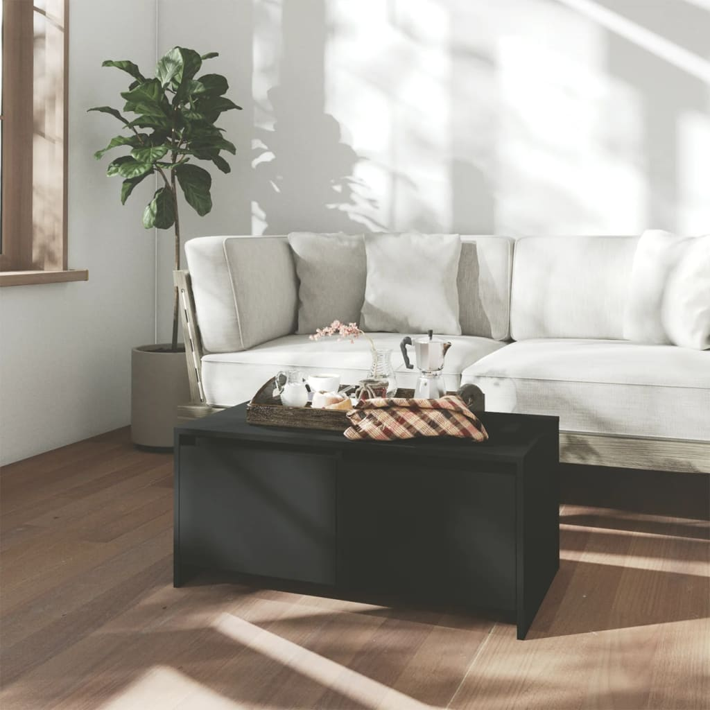 vidaXL Coffee Table Black 90x50x41.5 cm Engineered Wood - Sudd