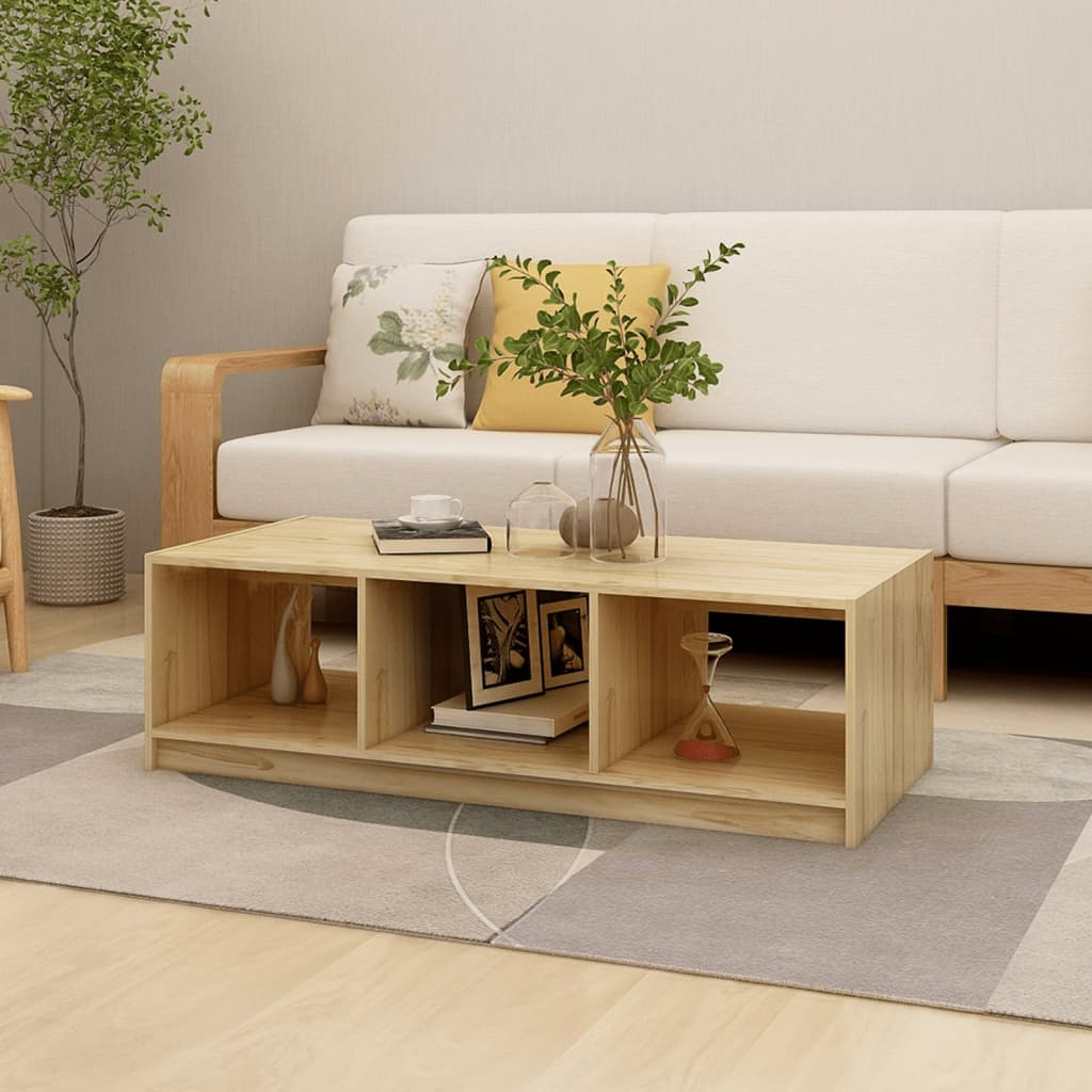 vidaXL Coffee Table 110x50x34 cm Solid Pinewood - Sudd