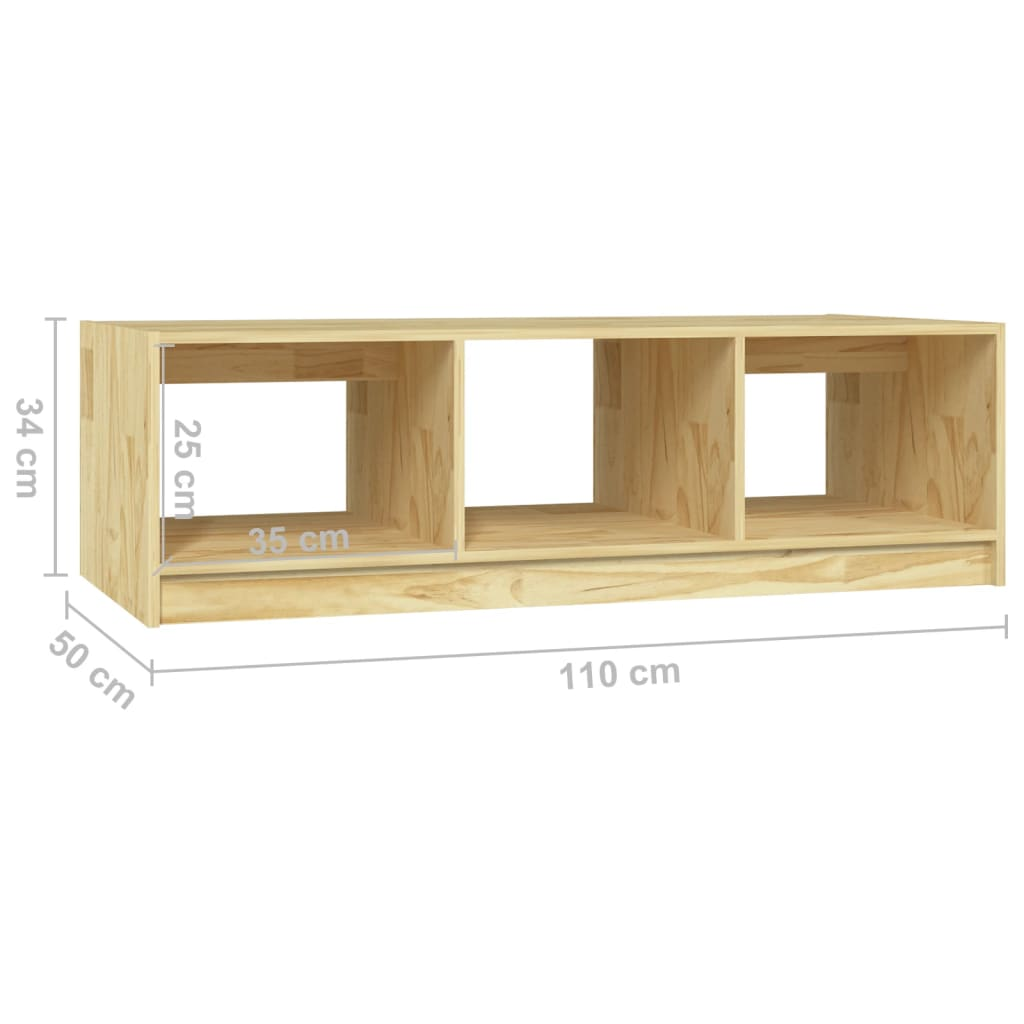 vidaXL Coffee Table 110x50x34 cm Solid Pinewood - Sudd