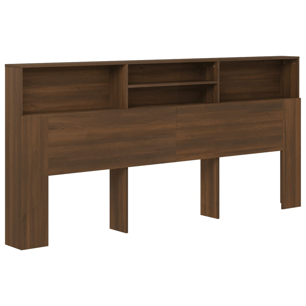 vidaXL Headboard Cabinet Brown Oak 220x19x103.5 cm - Sudd