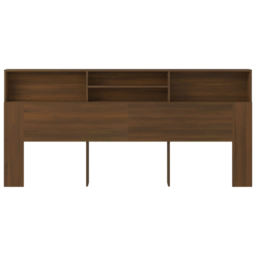 vidaXL Headboard Cabinet Brown Oak 220x19x103.5 cm - Sudd