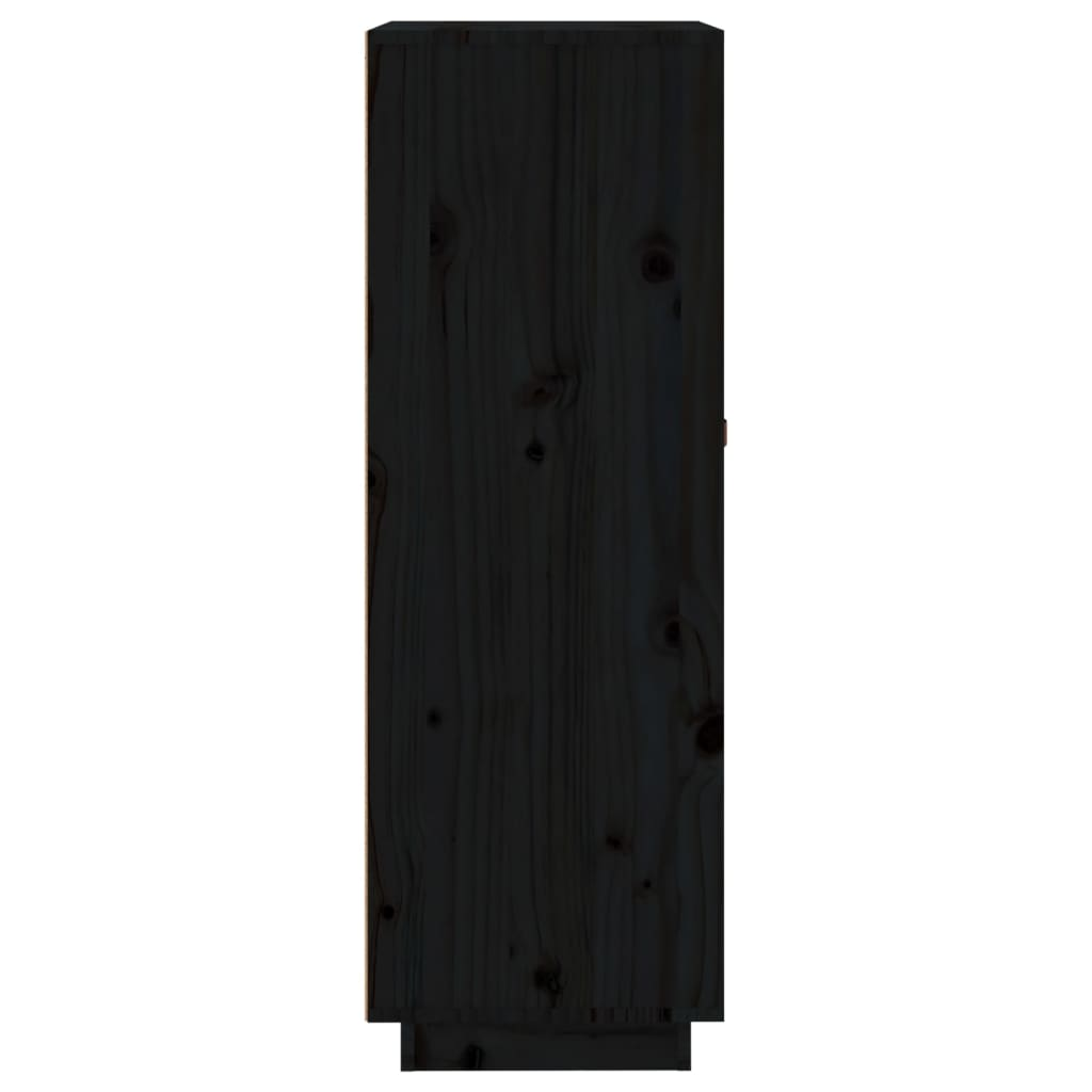 vidaXL Wine Cabinet Black 45x34x100 cm Solid Wood Pine - Sudd