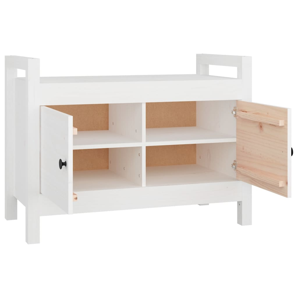 vidaXL Hall Bench White 80x40x60 cm Solid Wood Pine - Sudd