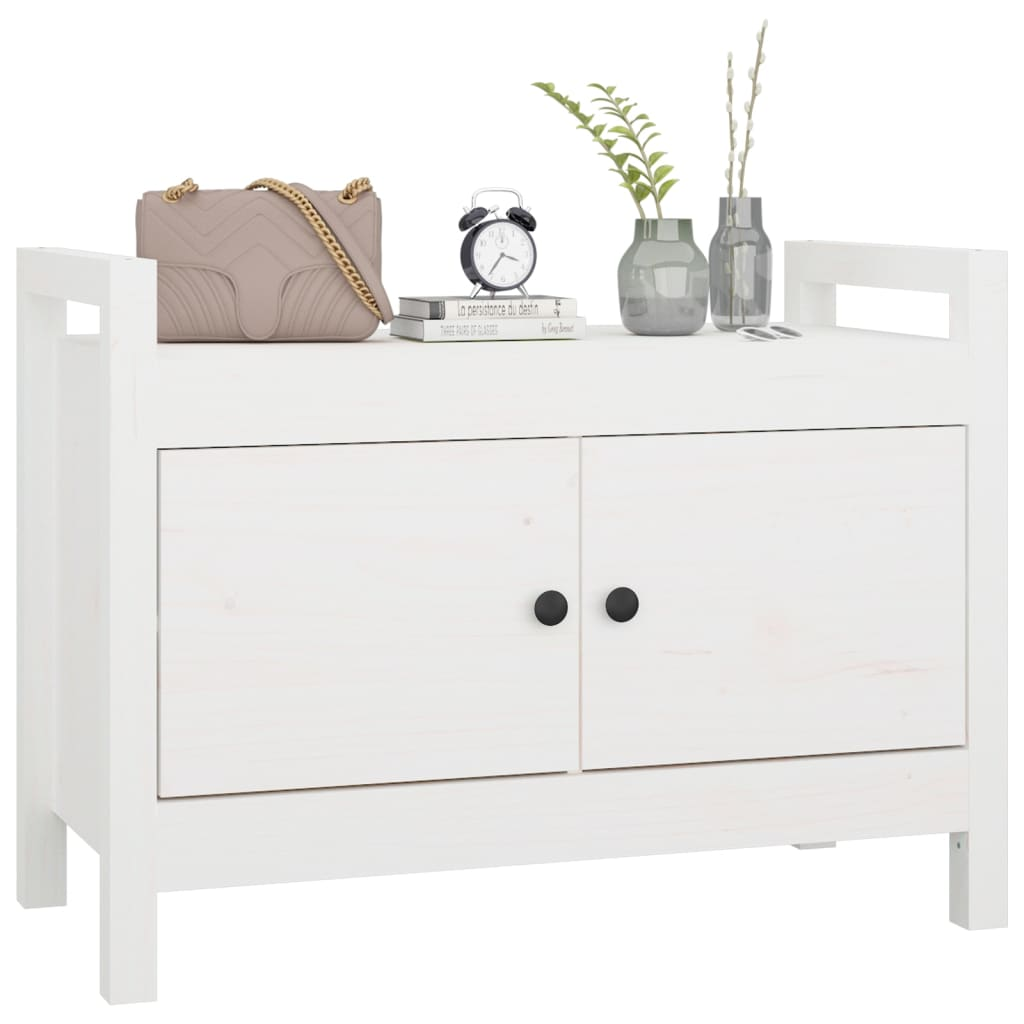 vidaXL Hall Bench White 80x40x60 cm Solid Wood Pine - Sudd