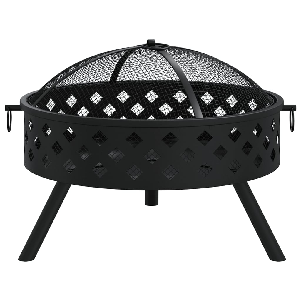 vidaXL Fire Pit with Poker 58 cm XXL Steel - Sudd