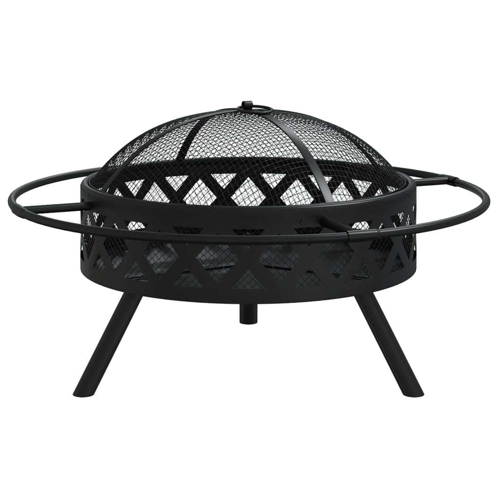 vidaXL Fire Pit with Poker 70 cm XXL Steel - Sudd