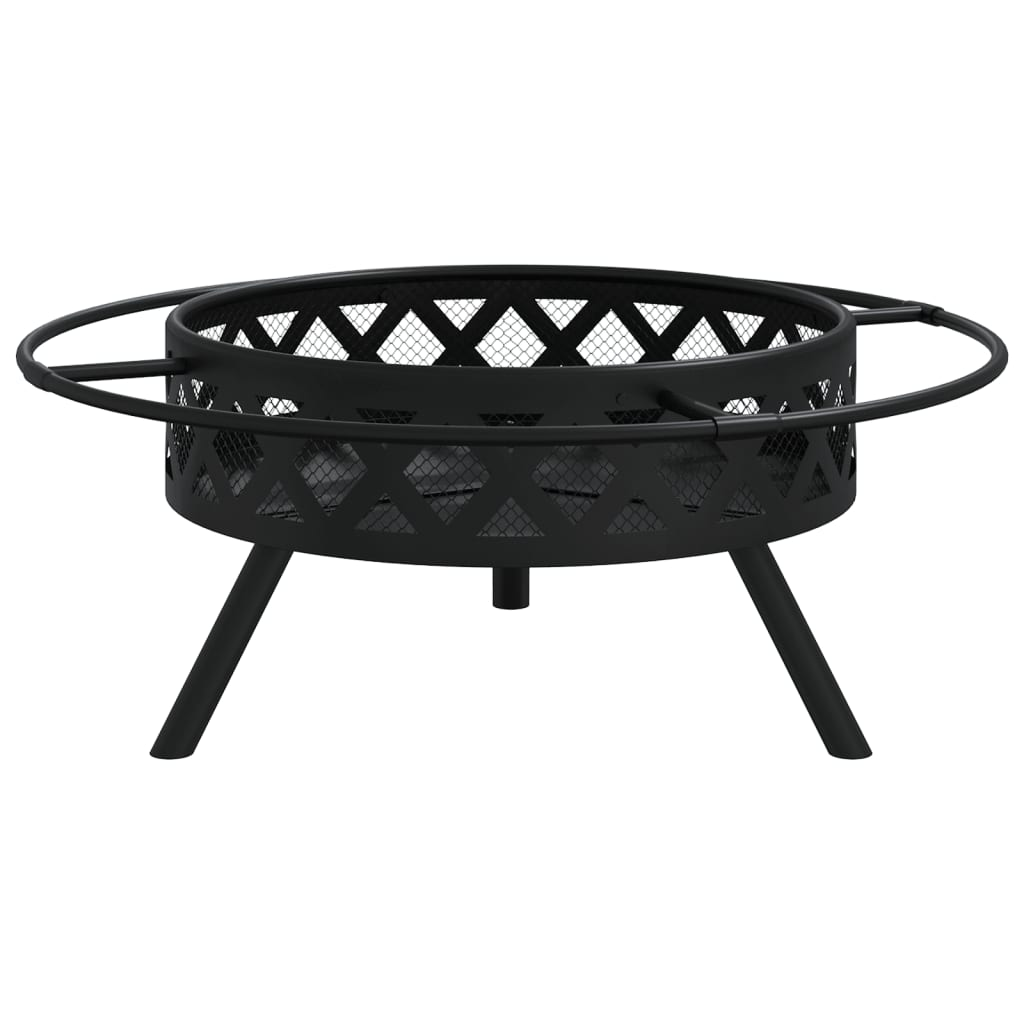 vidaXL Fire Pit with Poker 70 cm XXL Steel - Sudd