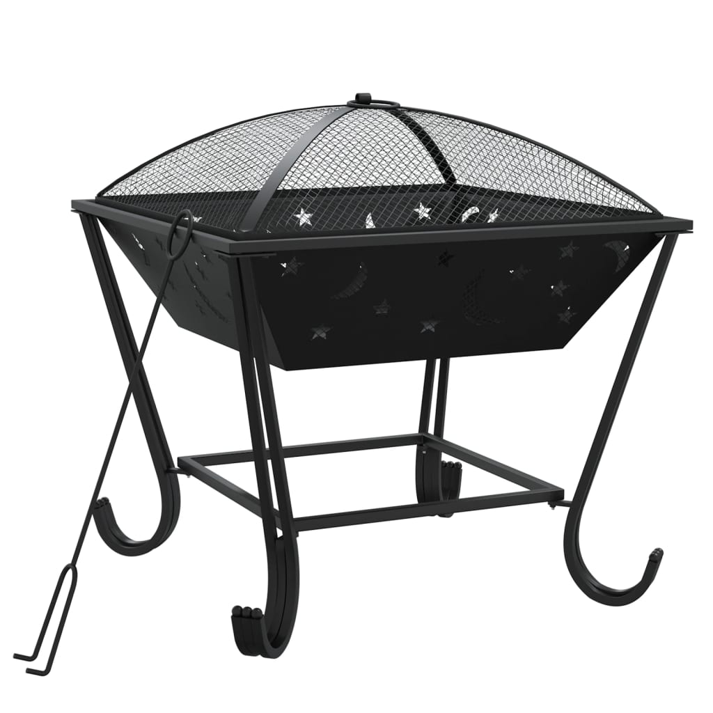 vidaXL Fire Pit with Poker 50 cm XXL Steel - Sudd