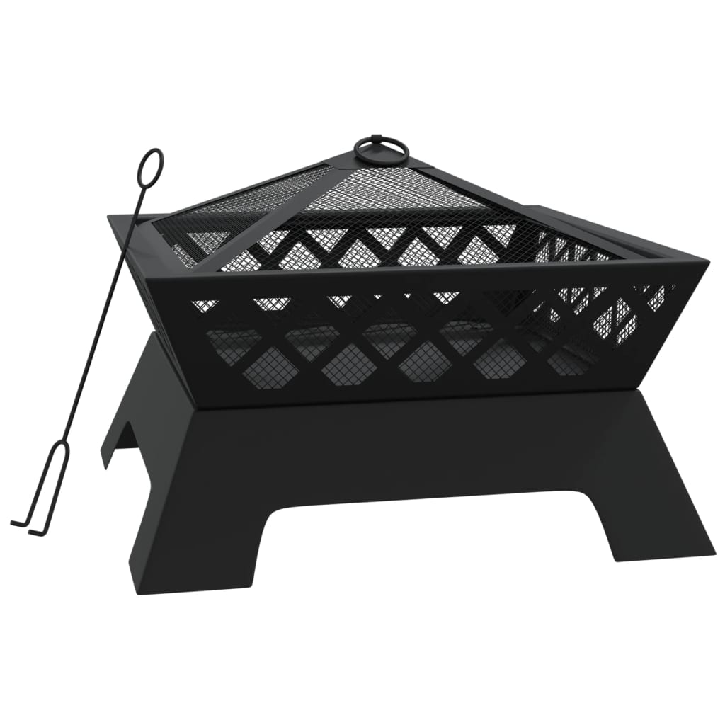 vidaXL Fire Pit with Poker 50 cm XXL Steel - Sudd