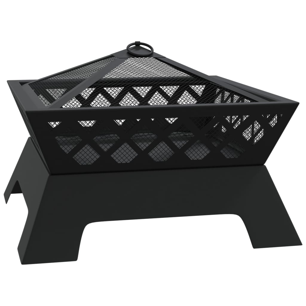 vidaXL Fire Pit with Poker 50 cm XXL Steel - Sudd