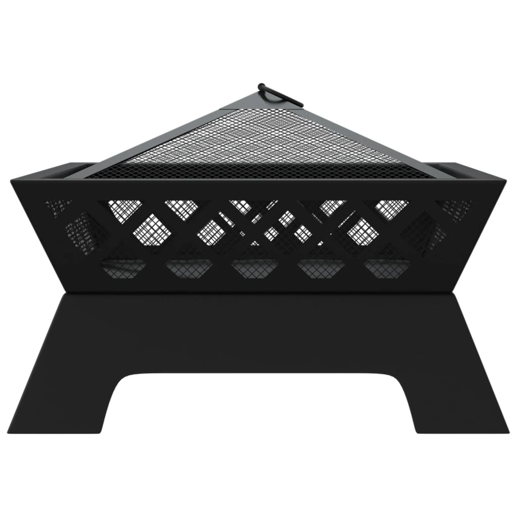 vidaXL Fire Pit with Poker 50 cm XXL Steel - Sudd