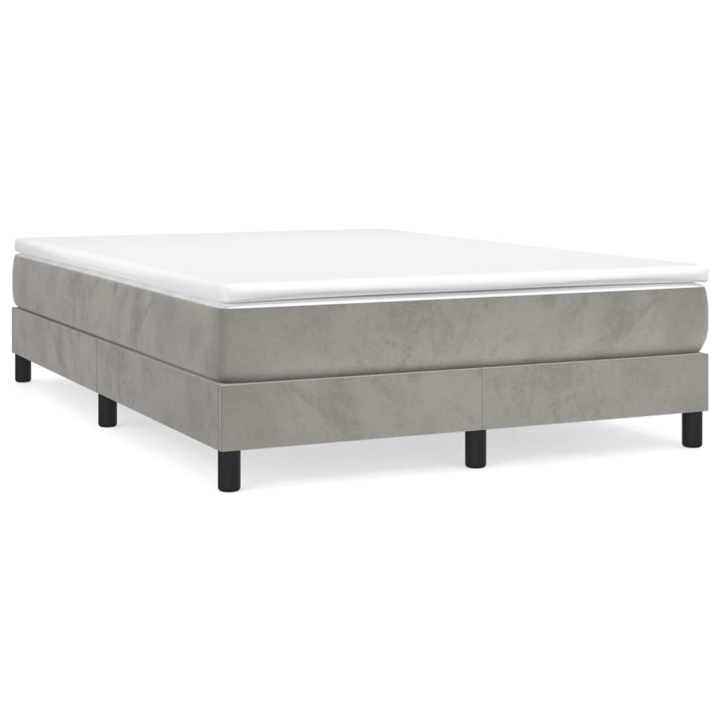 vidaXL Bed Frame Light Grey 135x190 cm Double Velvet - Sudd