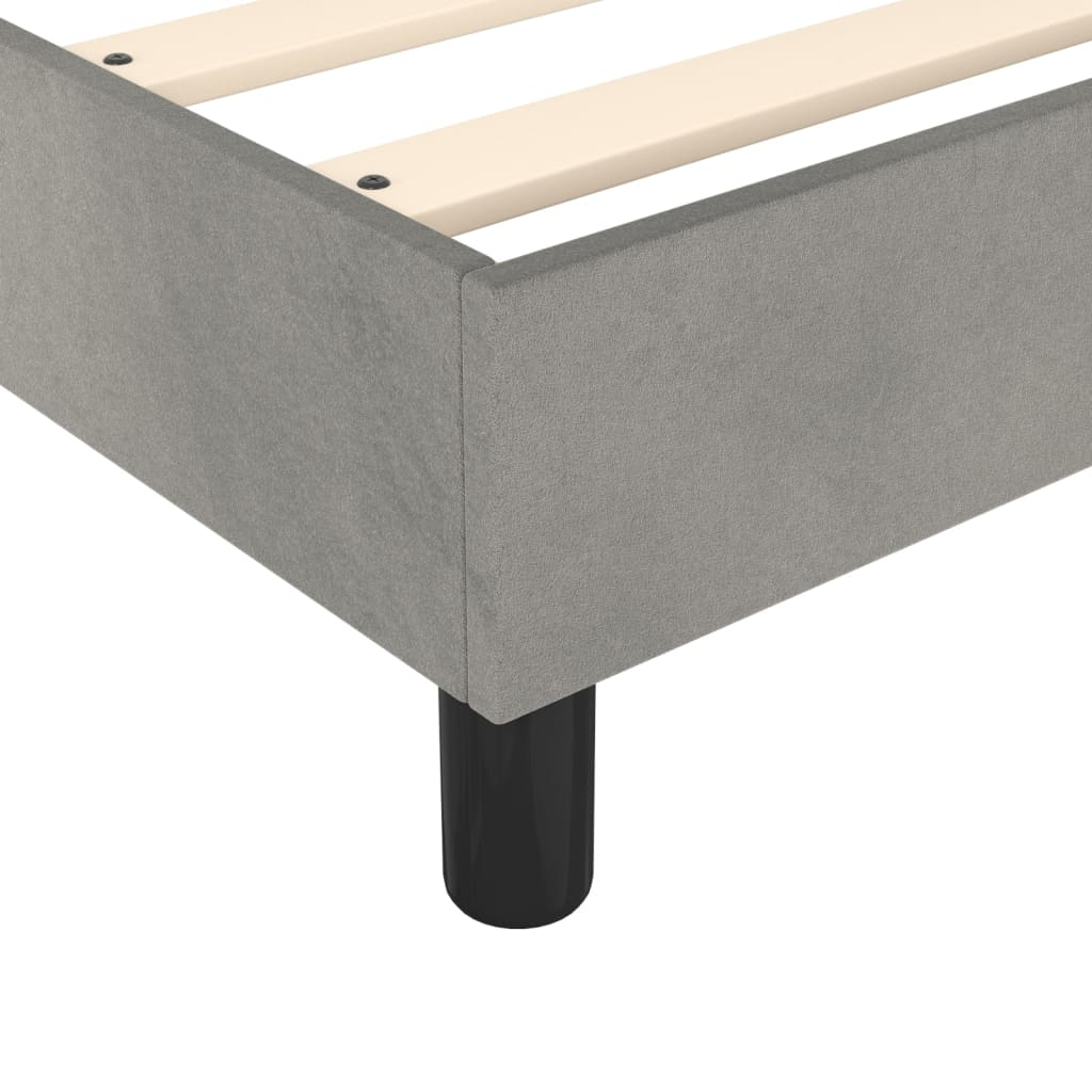 vidaXL Bed Frame Light Grey 135x190 cm Double Velvet - Sudd