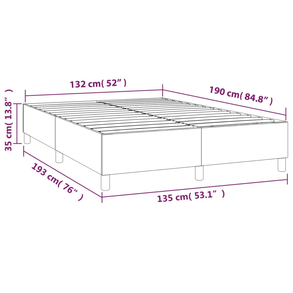 vidaXL Bed Frame Black 135x190 cm Double Velvet - Sudd